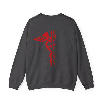 Emergency Department Sweatshirt — Caduceus Back Design, Gift for Nurses & ED Staff