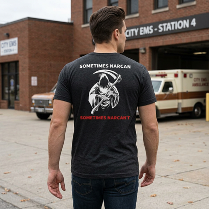 Dark Humor EMT Tee — Funny EMS Paramedic & ER Nurse Shirt for Medical Personnel