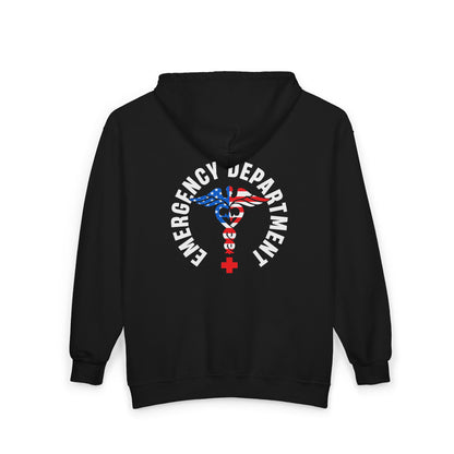 Emergency Department Flag Caduceus Full-Zip Hoodie