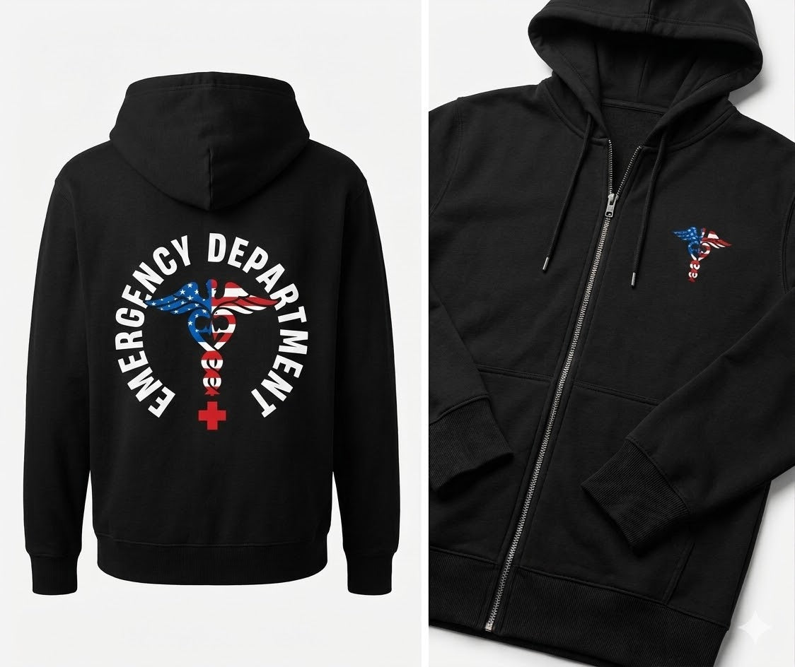 Adventist Hospital caduceus hoodie design