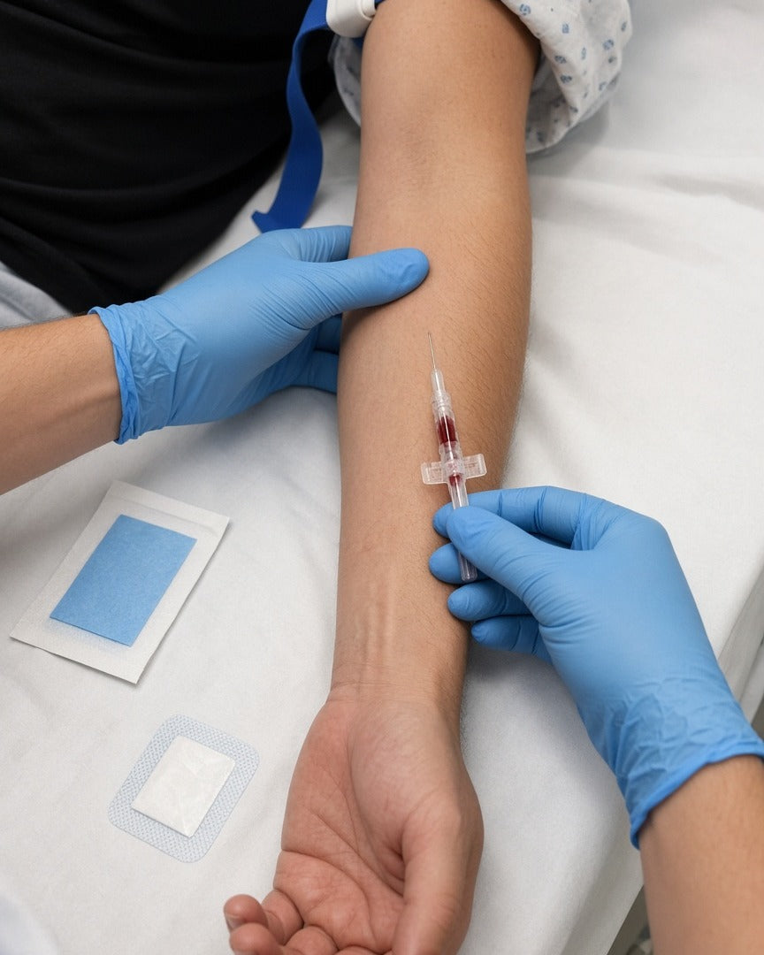 Nurse starting an IV