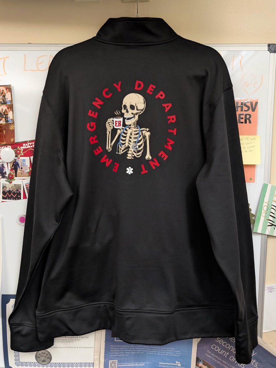 Skeleton ER design back of jacket